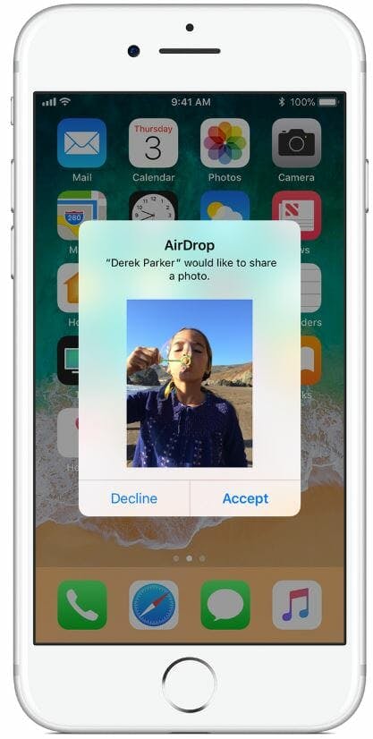 apple airdrop accept or decline