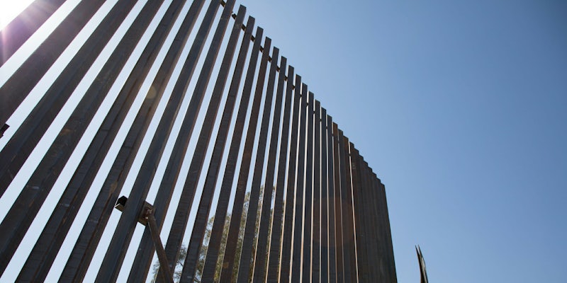 The border wall in the El Centro Sector near the Calexico West Port of Entry.