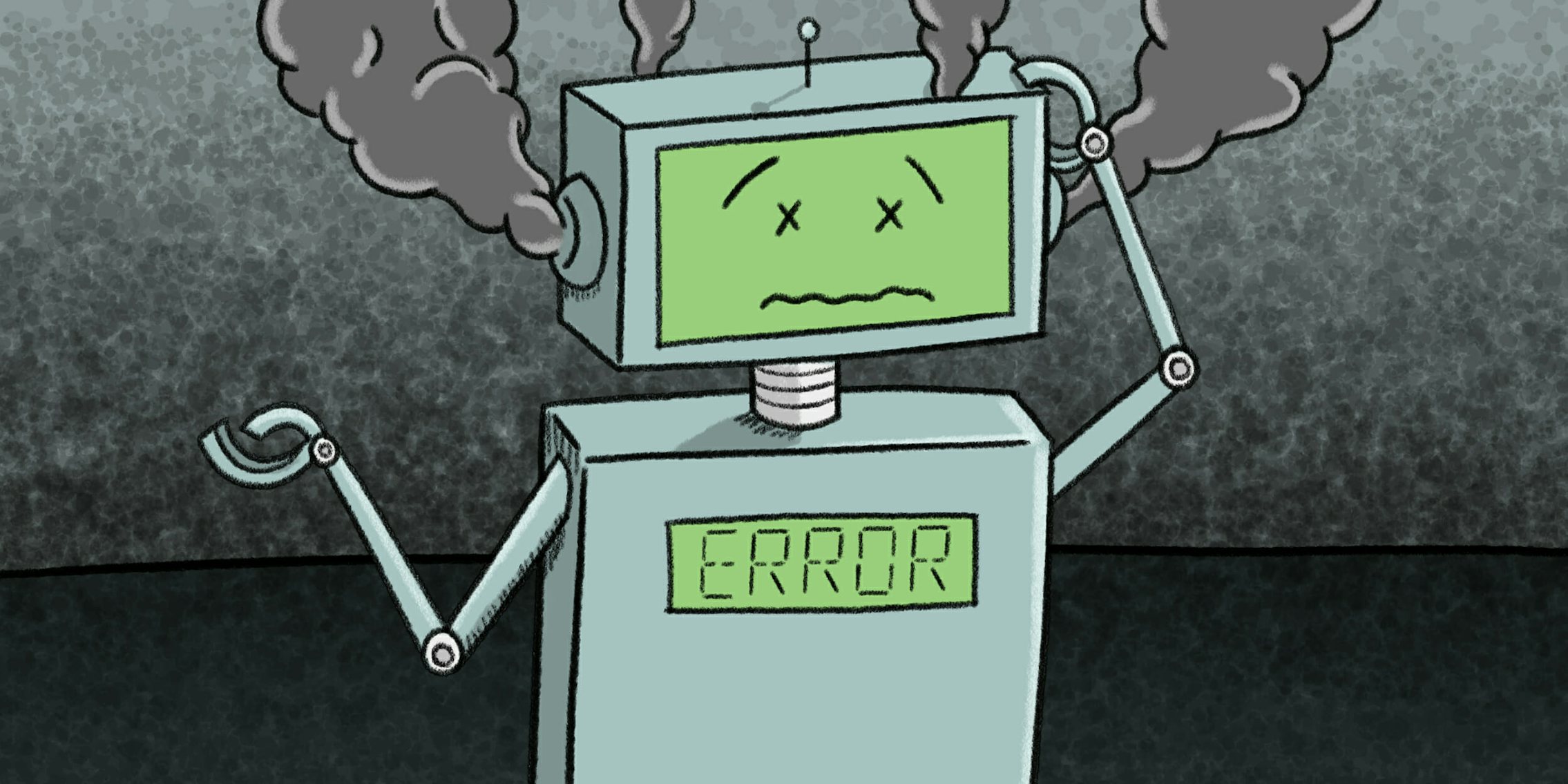 confused malfunctioning robot