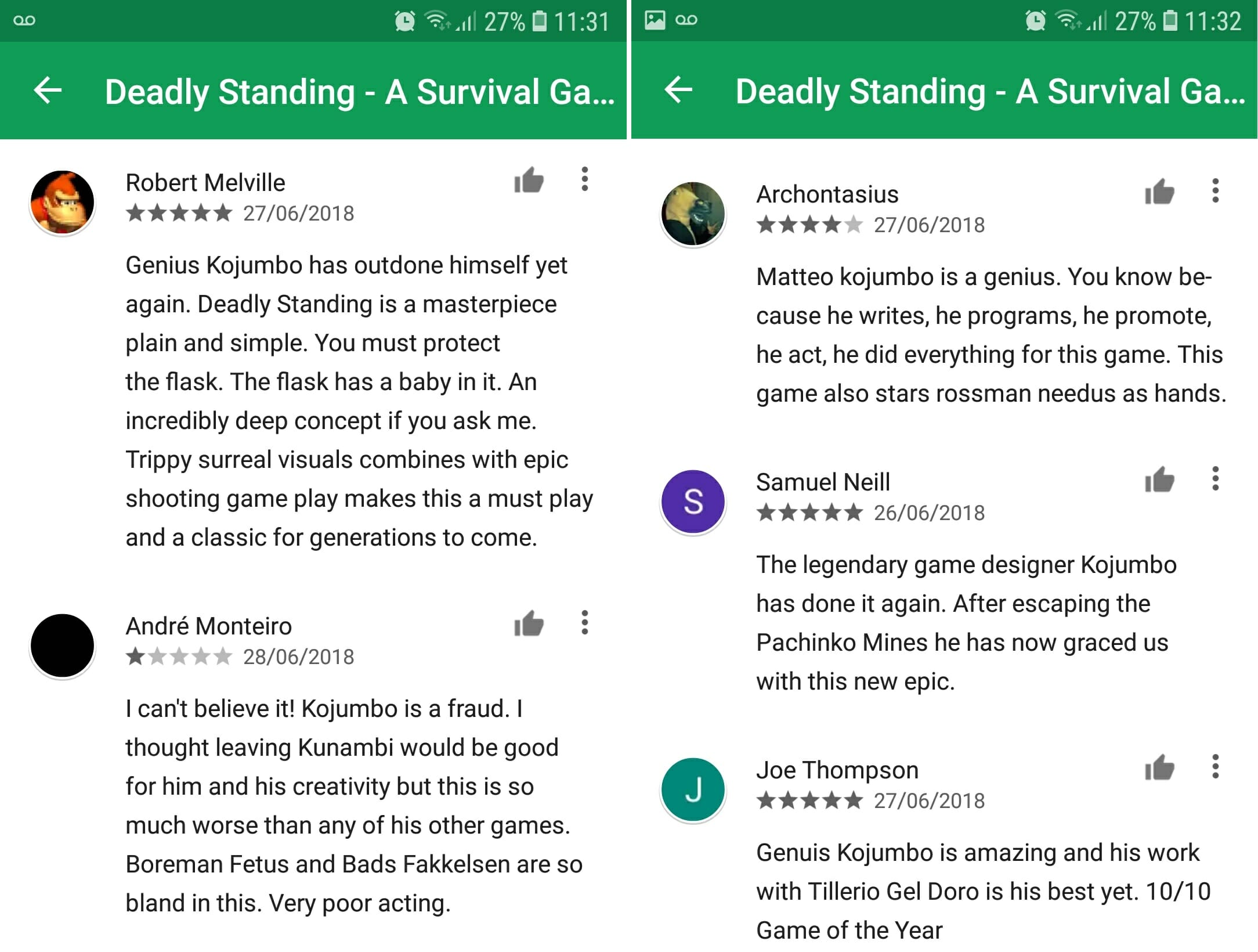 deadly standing reviews