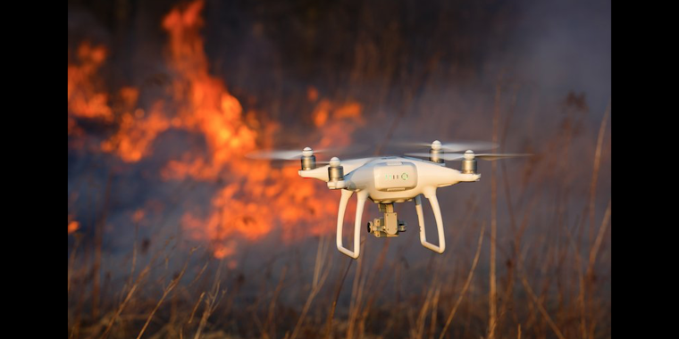Drone with flamethrowers