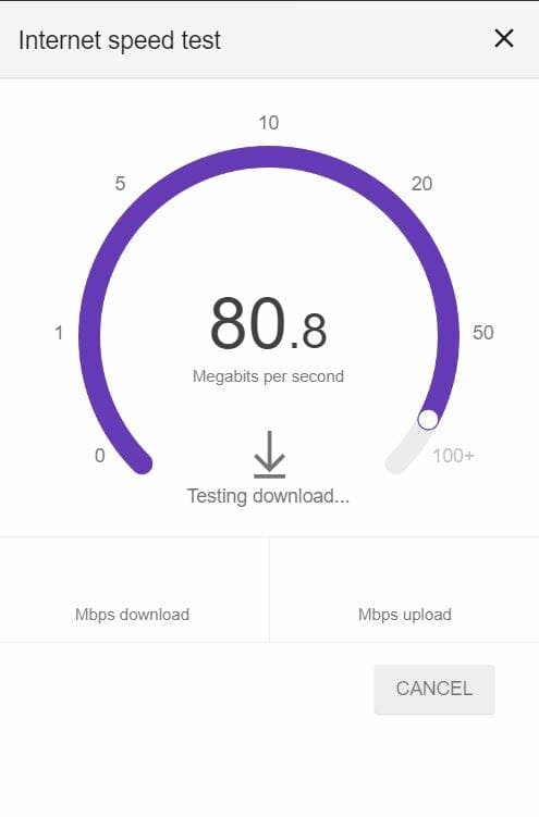 google internet speed test bandwidth