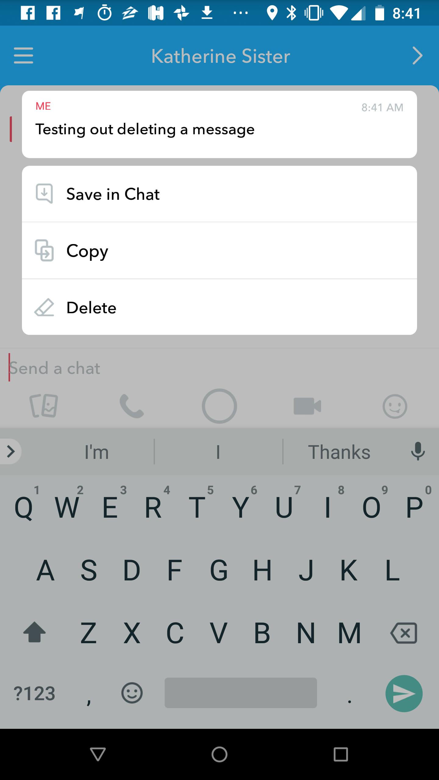 how to delete a conversation in snapchat