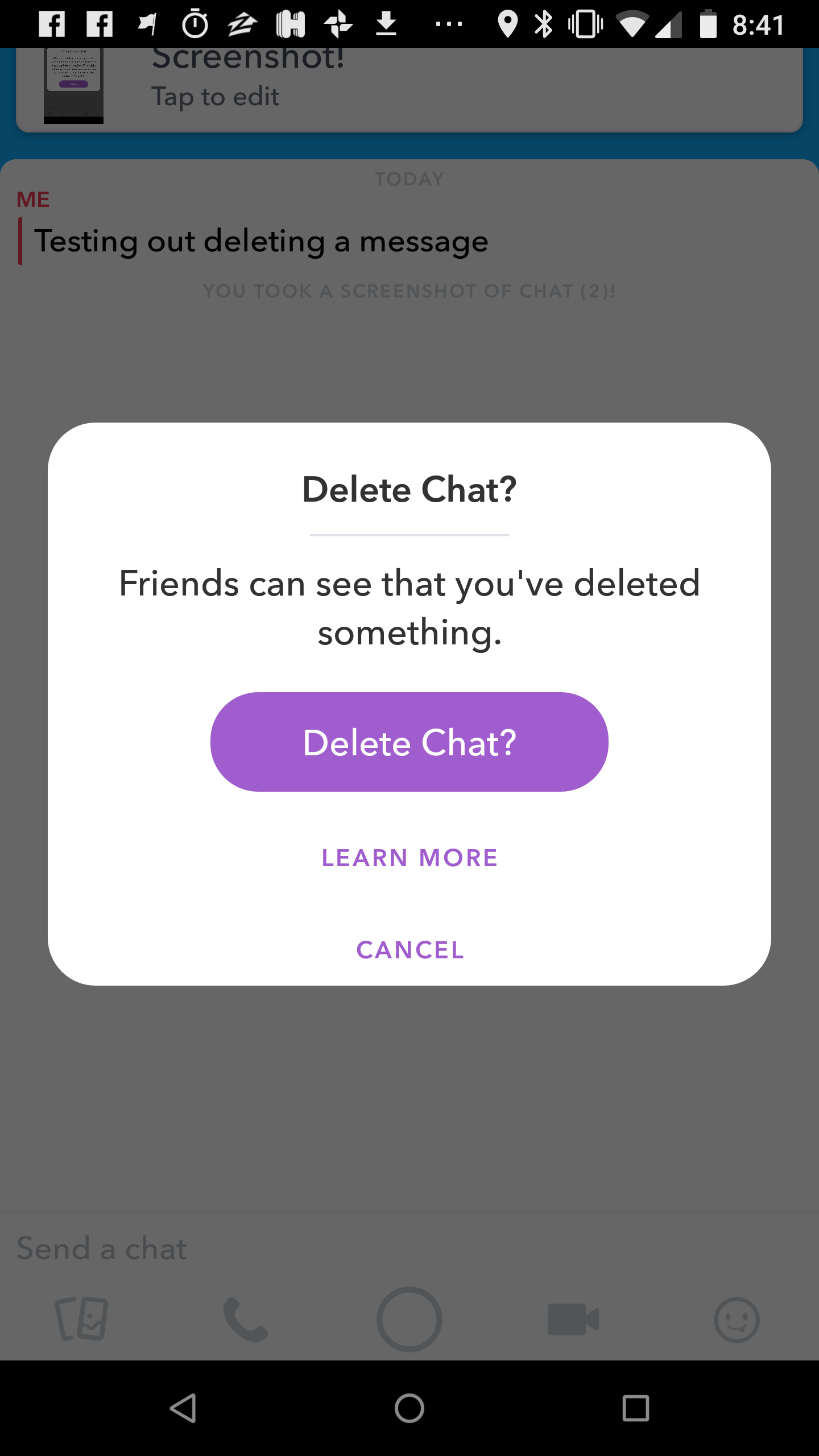 how to see clear chat messages in snapchat