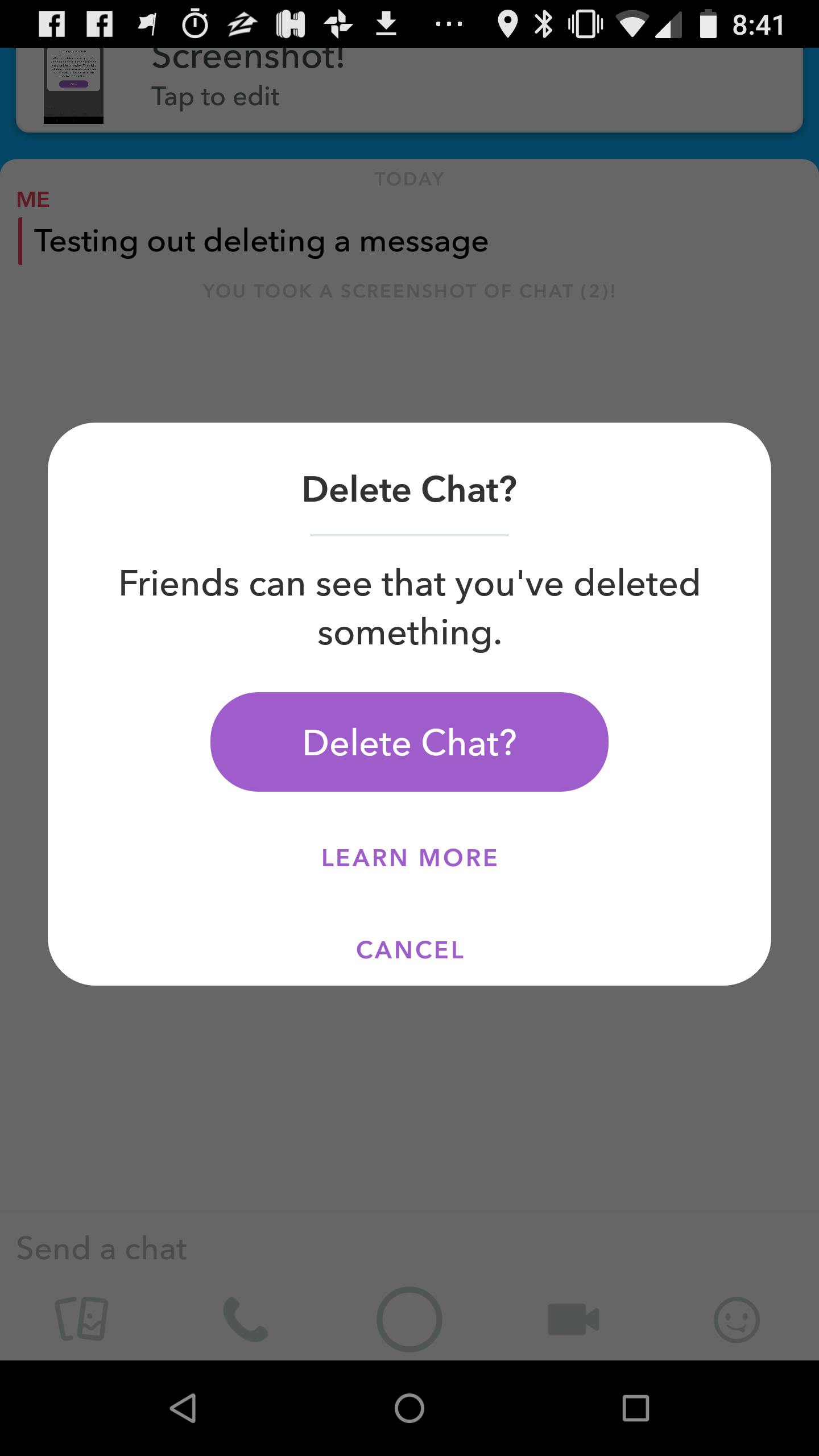 how to delete snapchat message