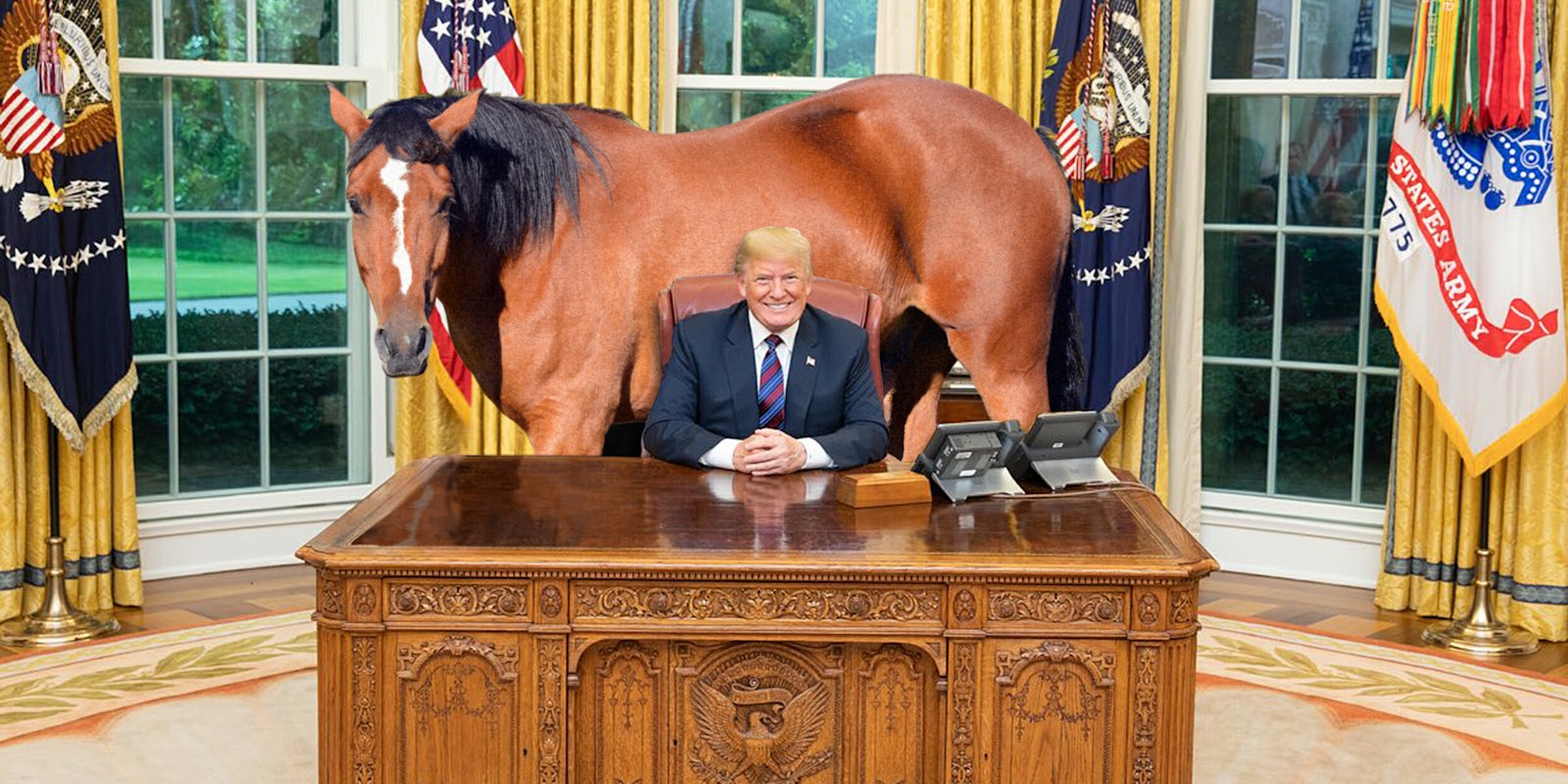 Triple Crown winner Justified in Oval Office with Donald Trump