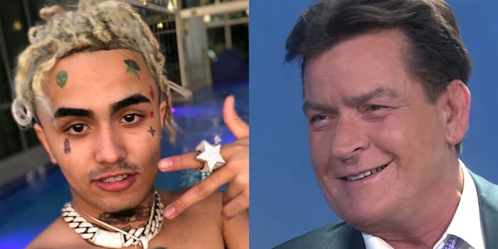 Lil Pump and Charlie Sheen are collaborating on a coming music video.