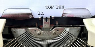 Top Ten list on typewriter