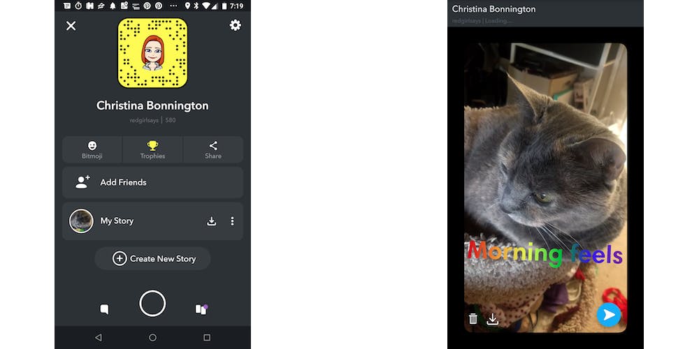 Download button for Snapchat videos