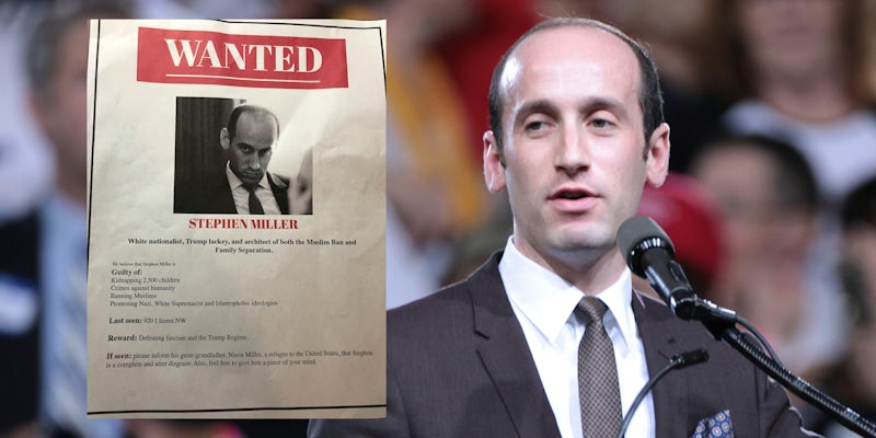 stephen miller wanted poster