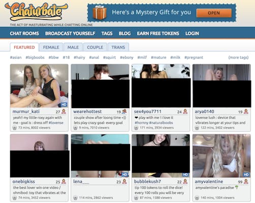 Screenshot showing models available on one of the best live cam sites : chaturbate