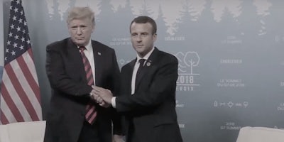 trump macron handshake g7