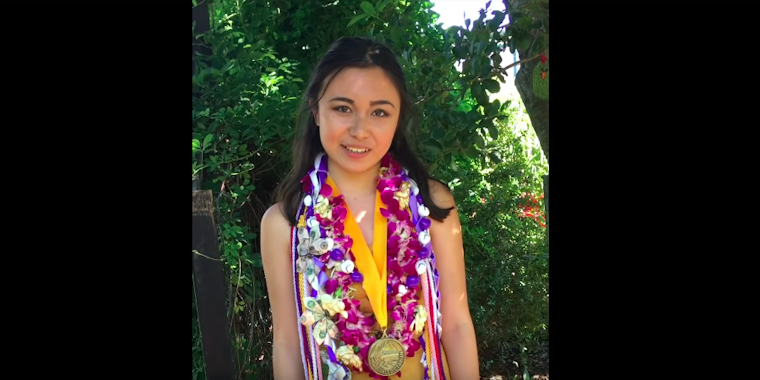 Lulabel Seitz, a 17-year-old graduating senior at Petaluma High School, had her microphone shut off when she began speaking about the treatment of sexual assault victims during her graduation speech.