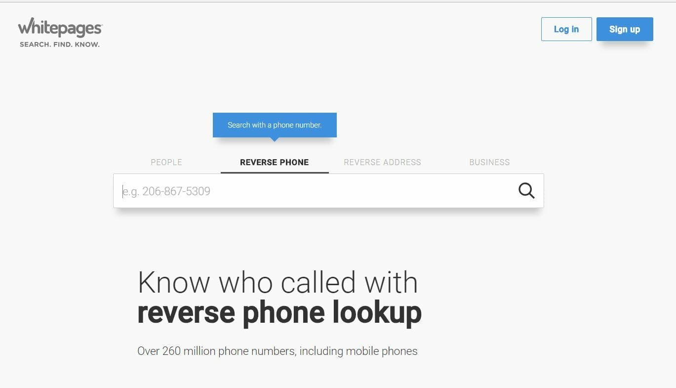 whitepages reverse phone number lookup