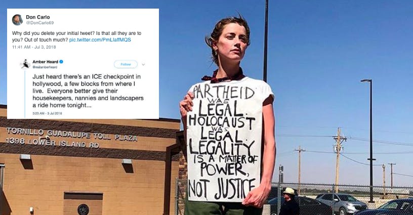 Amber Heard Blasted For Racist Tweet About An Ice Checkpoint 