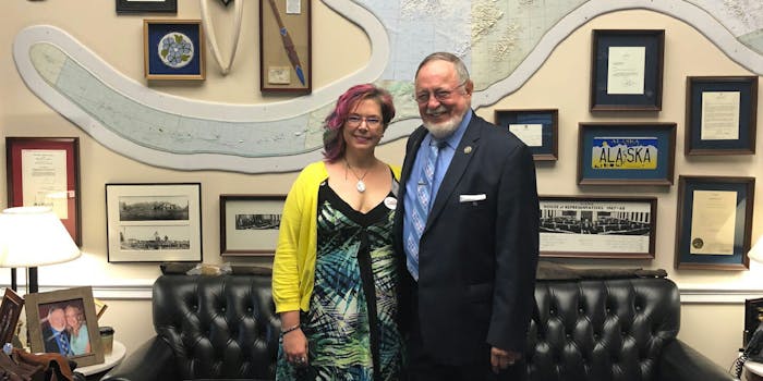 Jennie Stewart, a consituient of Rep. Don Young (R-Alaska), says he gave her a 'verbal commitment' to sign the net neutrality CRA, before going dark.