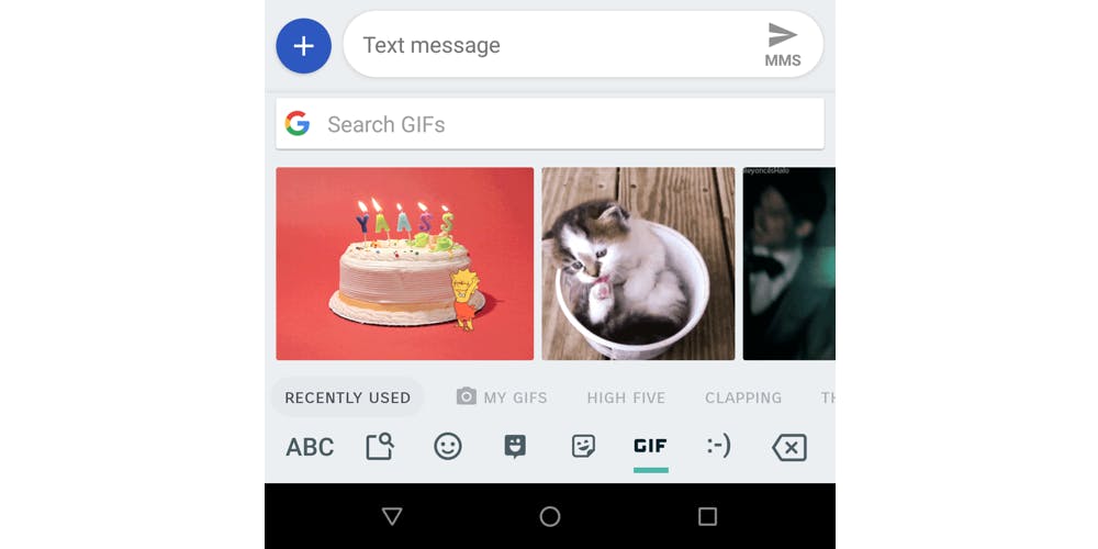 how to text gifs - GIF search on Android
