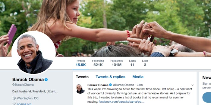 Obama's Twitter Page