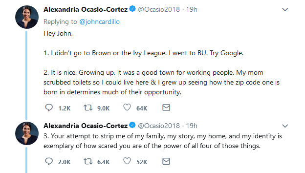 Alexandria Ocasio-Cortez, the Democratic socialist who won a primary in New York last week, clapped back against a conservative host who tried to smear her on Twitter by sharing a picture of her childhood home.