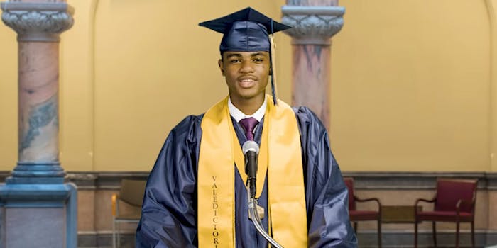 A high school school refused to let its first ever African American valedictorian speak during graduation, so the mayor's office posted it online.