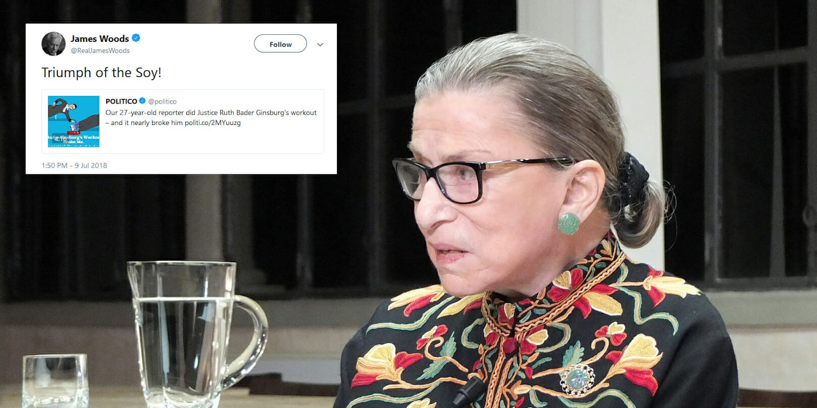 Conservatives are mocking a reporter and the workout routine of Supreme Court Justice Ruth Bader Ginsburg after Politco shared an old story.