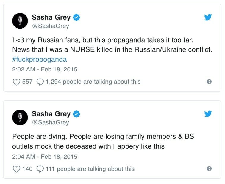 Sasha Grey respond to rumors of her death