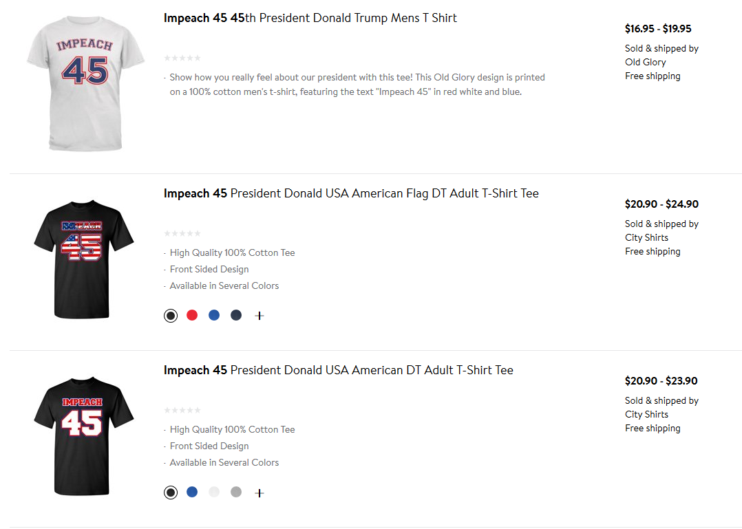 Walmart Impeach 45 clothes