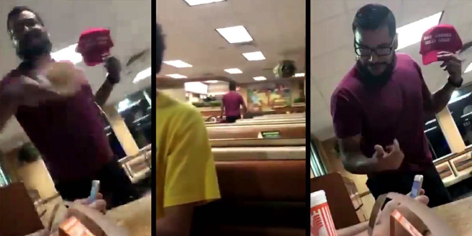 A video appears to show a Trump supporter in Whataburger in Texas being confronted.
