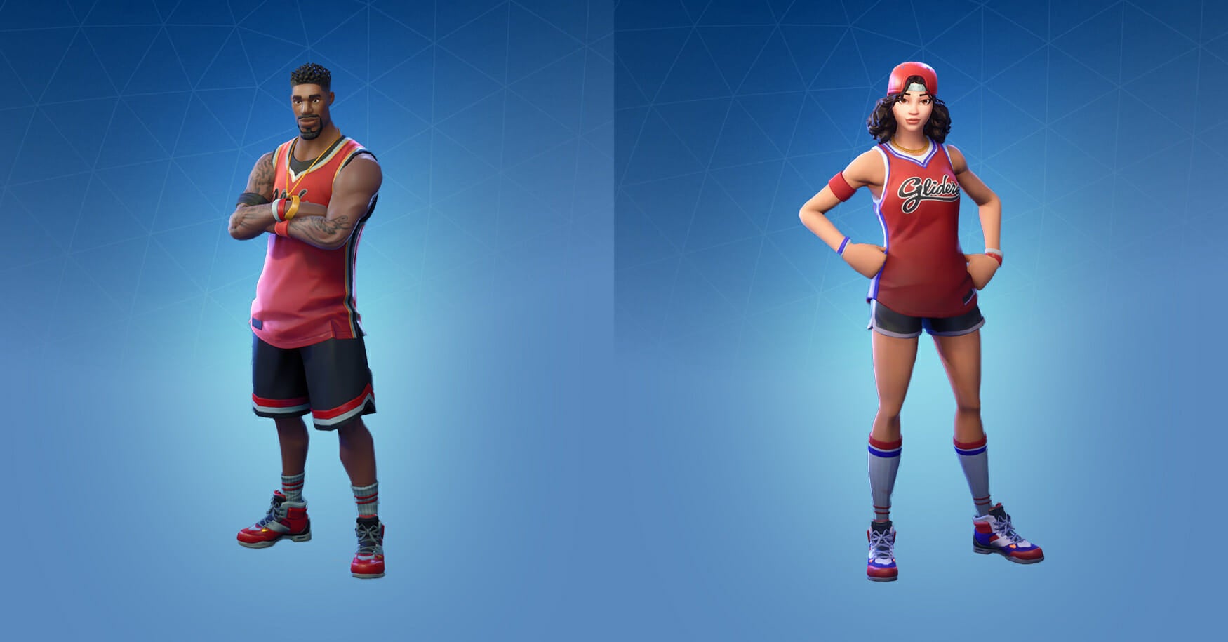 fortnite skins : jumpshot triple threat