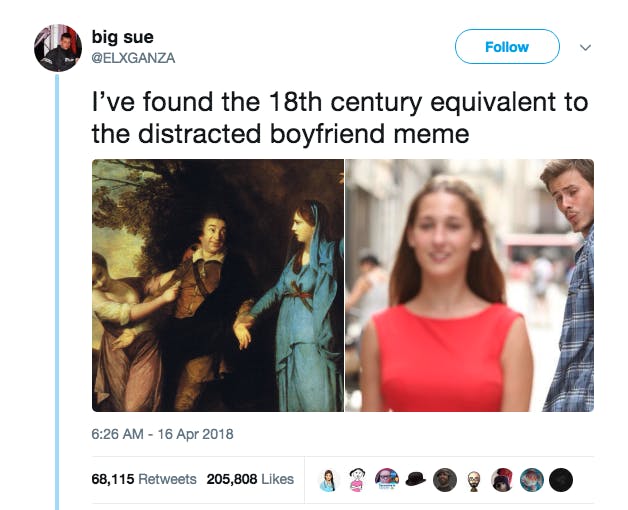 distracted boyfriend painting