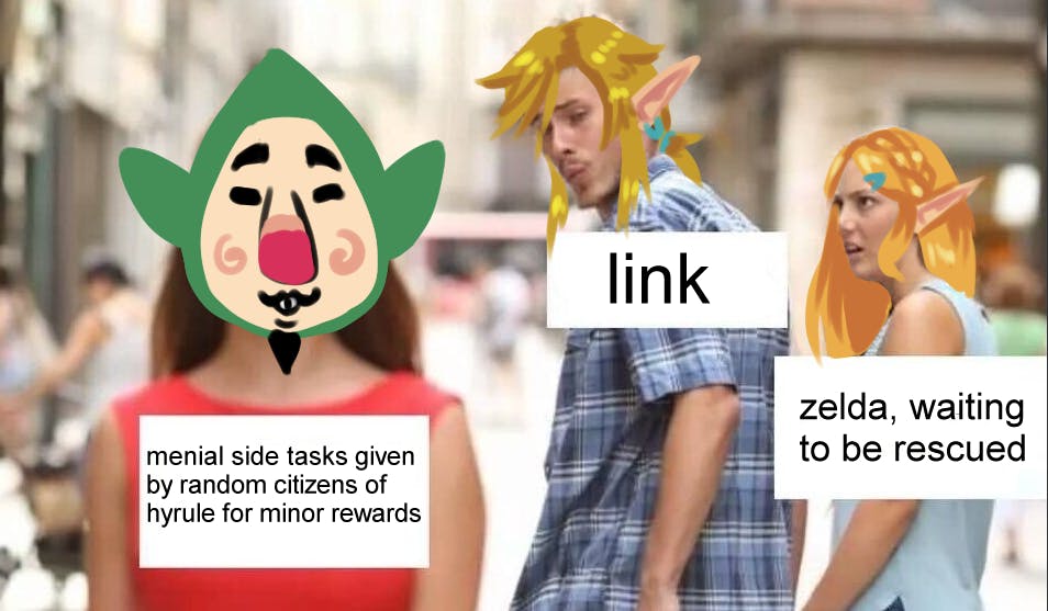 distracted boyfriend zelda