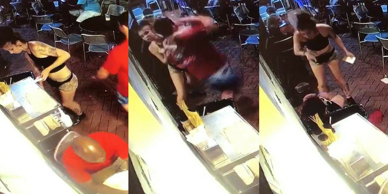Georgia server slams customer who groped her to the ground.