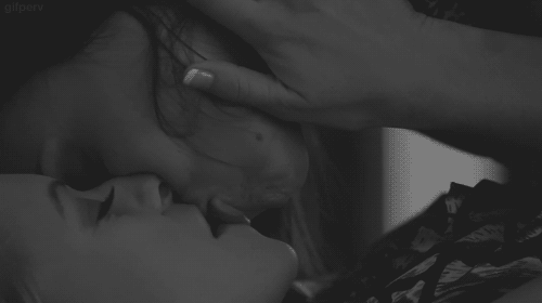 Animated gif of two women kissing from the reddit nsfw r/girlsinlove