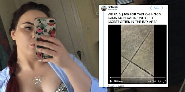 Makeup artist Hayley Johnson put a hotel on blast after she discovered maggots in her room.