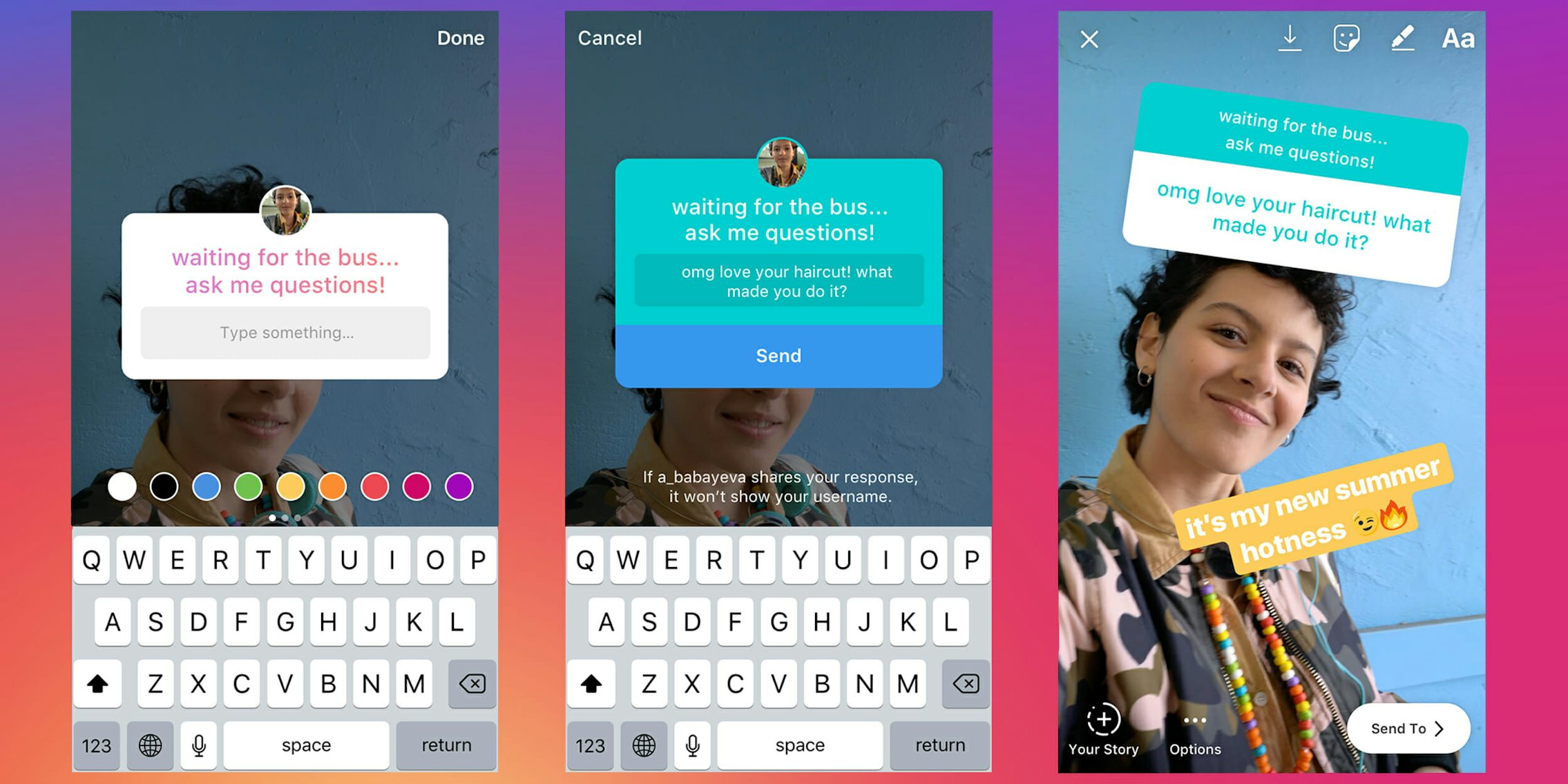 Just a Reminder: You Can't be Anonymous on Instagram Stories Questions