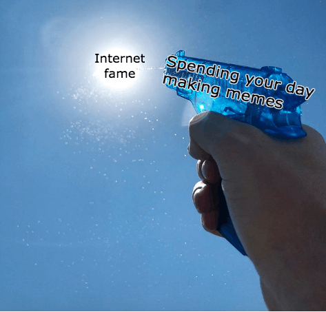 internet fame squirt gun sun meme