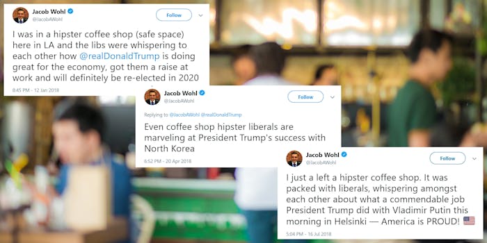 jacob wohl was at a hipster coffee shop