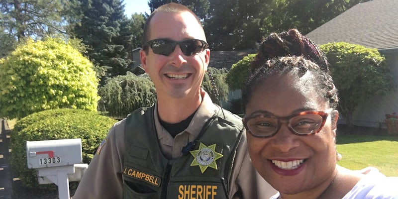Oregon Rep. Janelle Bynum says a woman called the police on her while she was campaigning door-to-door.