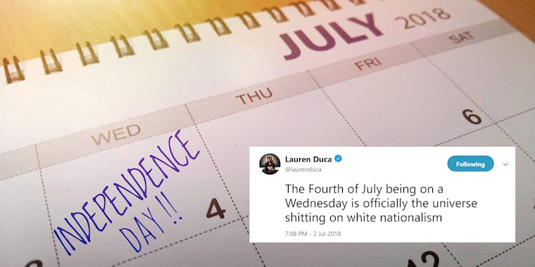 lauren duca 4th of july on wednesday tweet