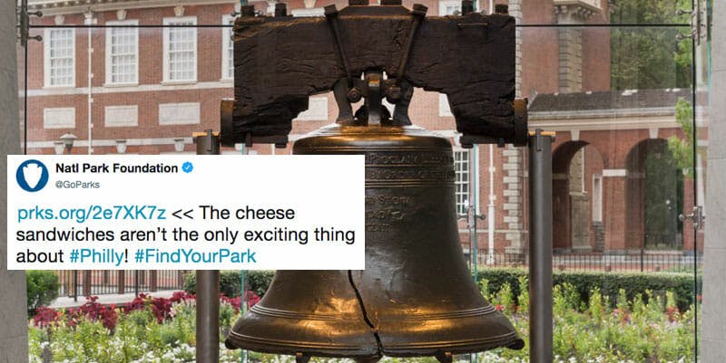 National Park Foundation Roasted Over Philly 'Cheese Sandwich' Tweet