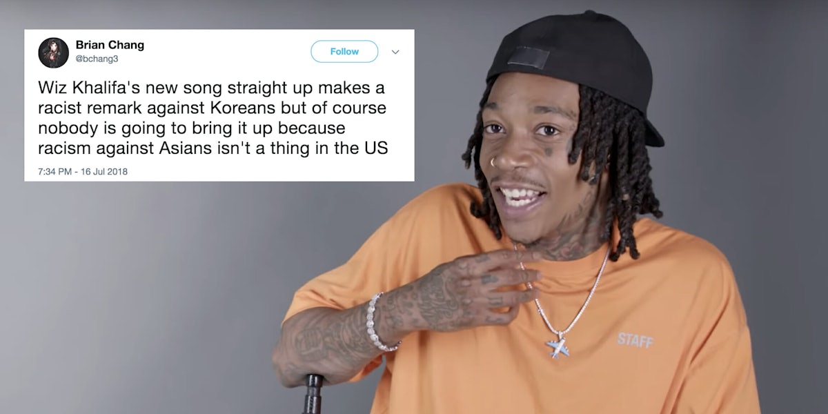 Wiz Khalifa has been accused of relying on racist stereotypes in his track 'Hot Now'