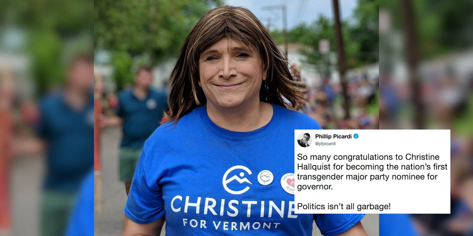 Christine Hallquist, the first openly transgender democratic nominee for governor.