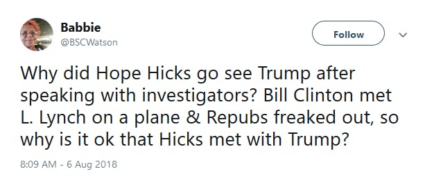 Former White House staffer Hope Hicks was spotted boarding Air Force One over the weekend and the internet has a lot of theories why she was there.