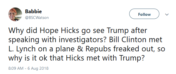 Former White House staffer Hope Hicks was spotted boarding Air Force One over the weekend and the internet has a lot of theories why she was there.