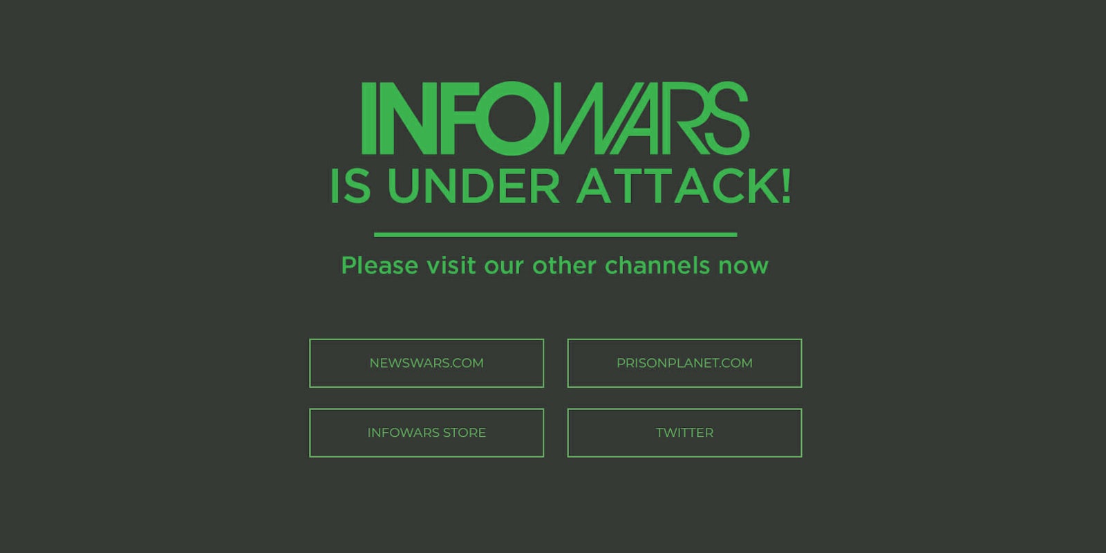 InfoWars website was down on Aug. 14