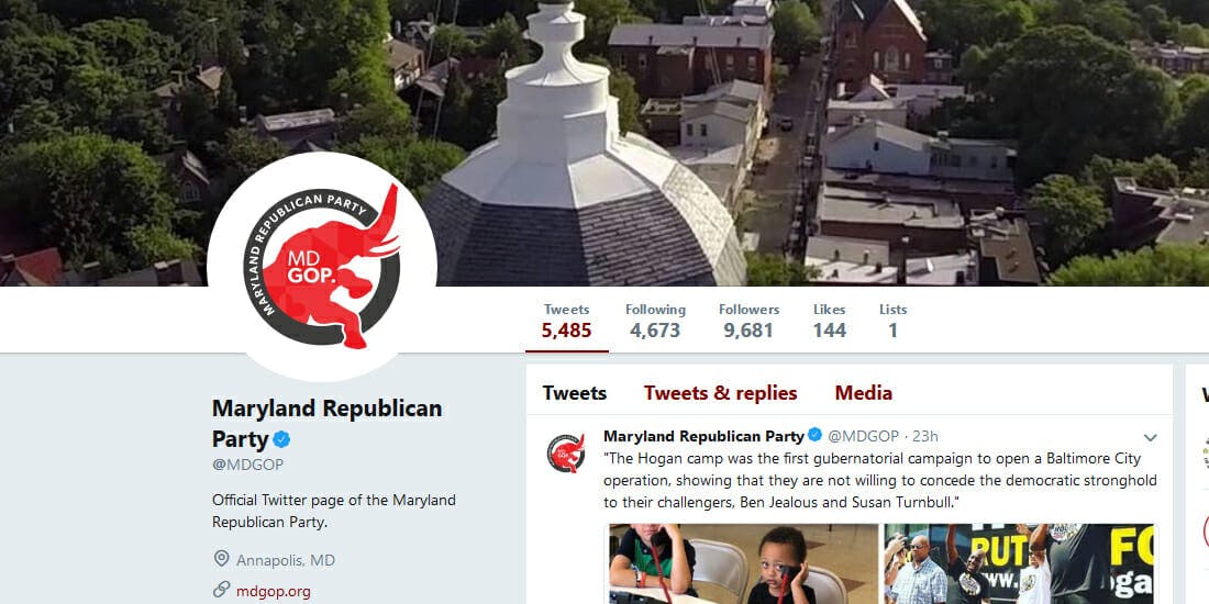 The RNC website mistakenly linked out to a Twitter account promoting pornography instead of the Maryland Republican Party for most of the year.