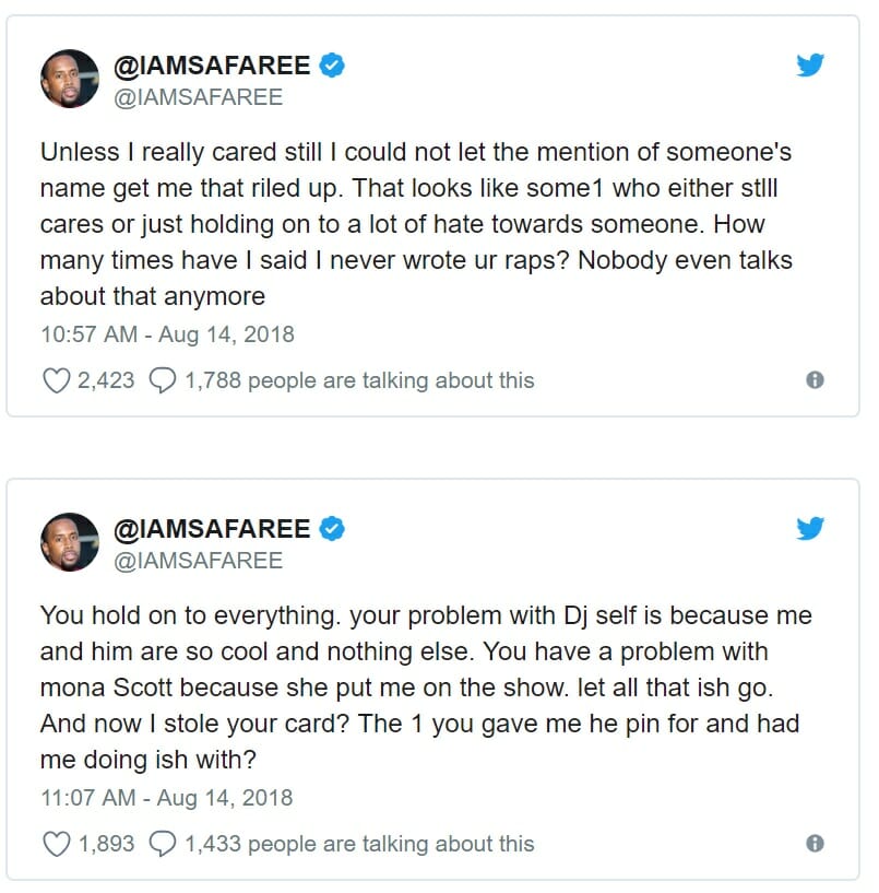Just days following the release of her album “Queen,” Minaj has already embroiled herself in a Twitter war with her ex of 12 years, rapper and Love & Hip Hop star Safaree Samuels. Alongside allegations concerning a stolen credit card, songwriting credits, and fake hairlines, the two also accused each other of domestic abuse.