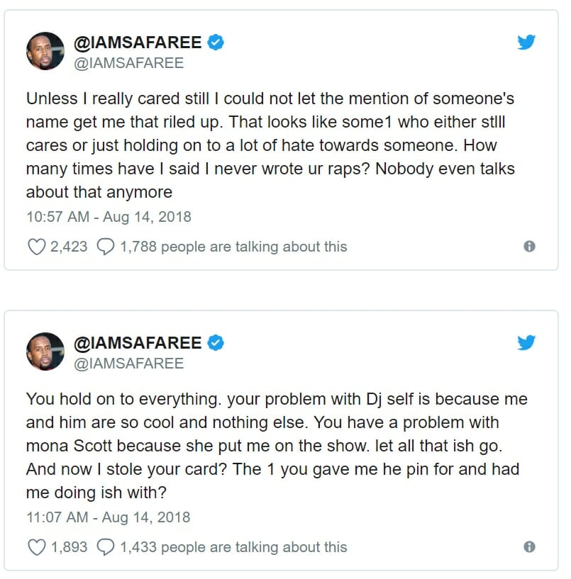 Just days following the release of her album “Queen,” Minaj has already embroiled herself in a Twitter war with her ex of 12 years, rapper and Love & Hip Hop star Safaree Samuels. Alongside allegations concerning a stolen credit card, songwriting credits, and fake hairlines, the two also accused each other of domestic abuse. 