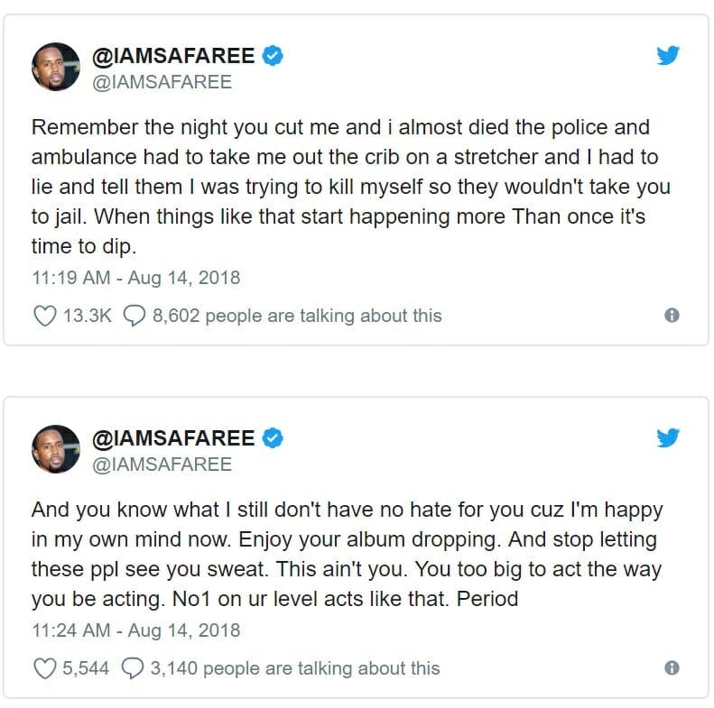 Just days following the release of her album “Queen,” Minaj has already embroiled herself in a Twitter war with her ex of 12 years, rapper and Love & Hip Hop star Safaree Samuels. Alongside allegations concerning a stolen credit card, songwriting credits, and fake hairlines, the two also accused each other of domestic abuse. 