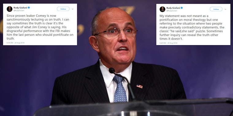 Rudy Giuliani James Comey tweets truth isn't truth